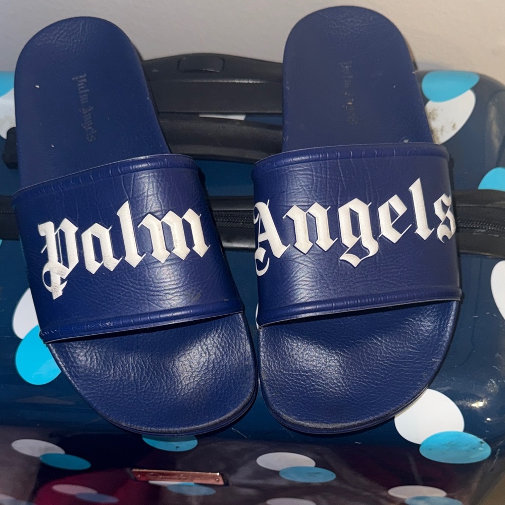Palm Angels Navy Slide Sandals